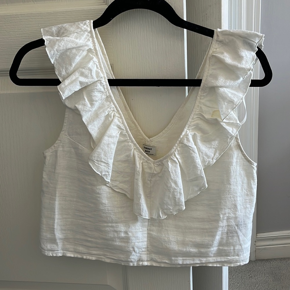 White linen tank
